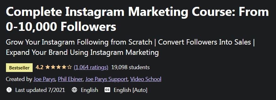 Complete Instagram Marketing Course- From 0-10,000 Followers
