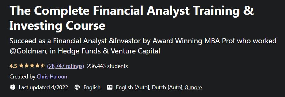The Complete Financial Analyst Training & Investing Course
