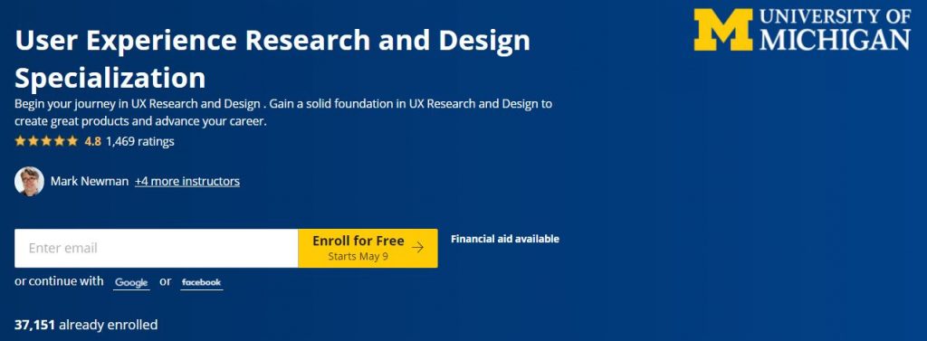 User Experience Research and Design Specialization
