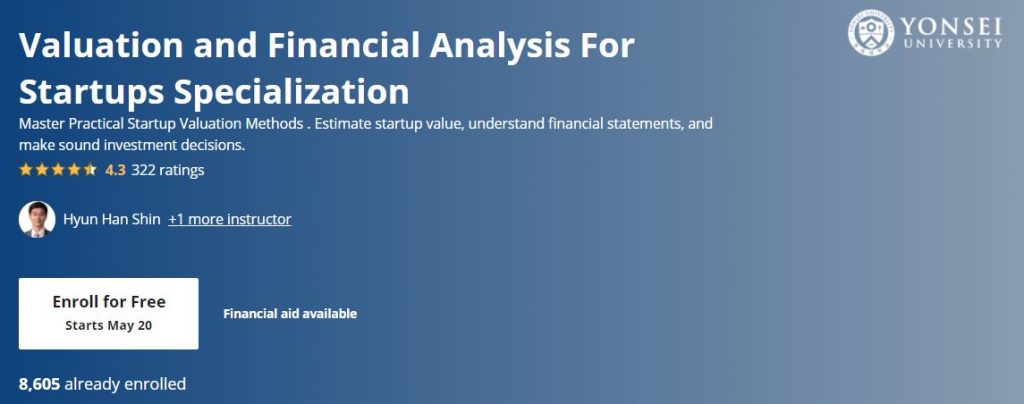 Valuation and Financial Analysis For Startups Specialization