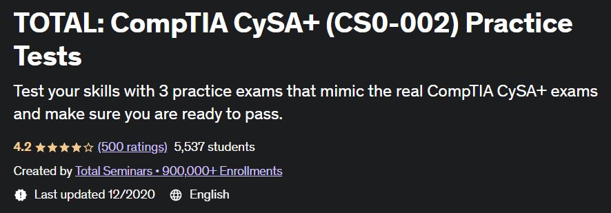 CompTIA CySA+ (CS0-002) Practice Tests