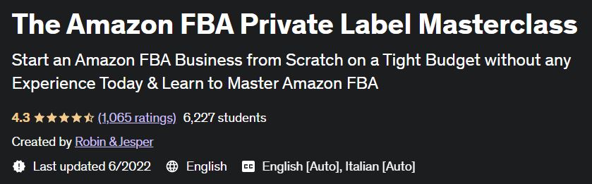 The Amazon FBA Private Label Masterclass
