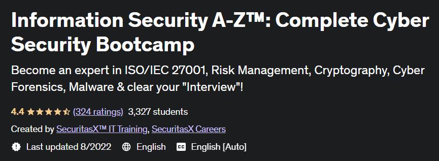Information Security A-Z - Complete Cyber Security Bootcamp