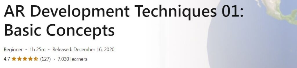 AR Development Techniques 01 - Basic Concepts