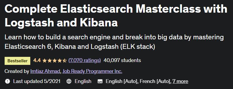 Complete Elasticsearch Masterclass with Logstash and Kibana