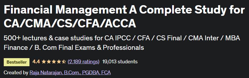 Financial Management A Complete Study for CA.CMA.CS.CFA.ACCA