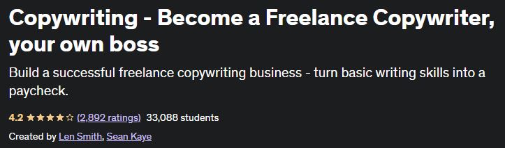 Copywriting - Become a Freelance Copywriter, your own boss