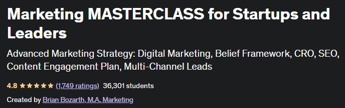 Marketing MASTERCLASS for Startups and Leaders