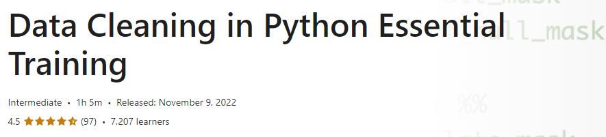 Data Cleaning in Python Essential Training