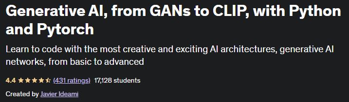 Generative AI, from GANs to CLIP, with Python and Pytorch