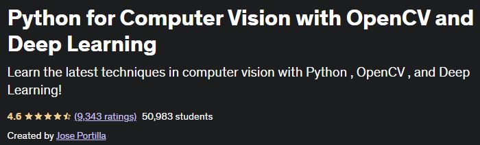 Python for Computer Vision with OpenCV and Deep Learning