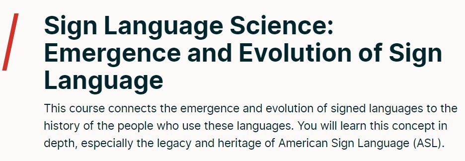 Sign Language Science-Emergence and Evolution of Sign Language