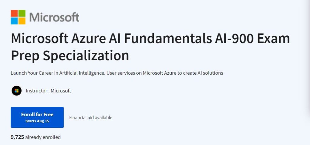 Microsoft Azure AI Fundamentals AI-900 Exam Prep Specialization