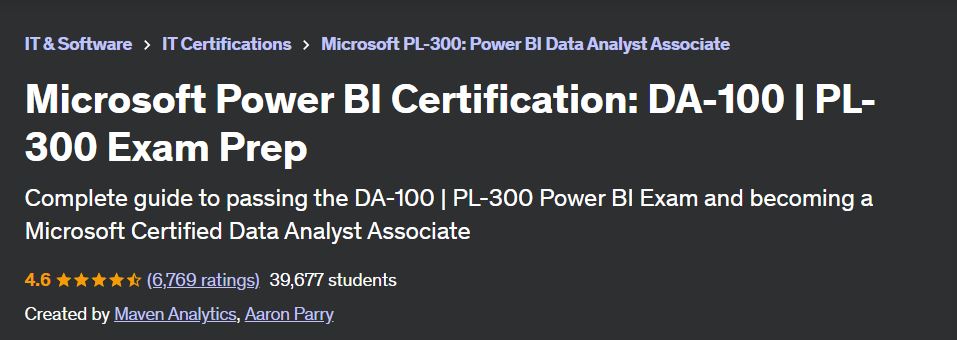 7 Best + Free Power BI Data Analyst Certification (PL-300) Courses