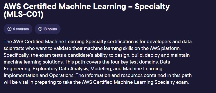 AWS Certified Machine Learning – Specialty (MLS-C01)