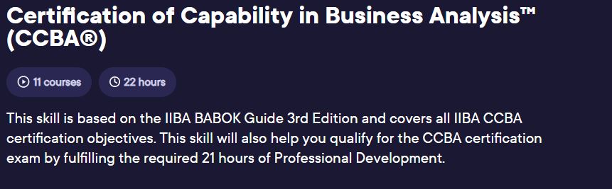 Certification of Capability in Business Analysis™ (CCBA®)