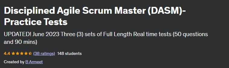 Disciplined Agile Scrum Master (DASM)-Practice Tests