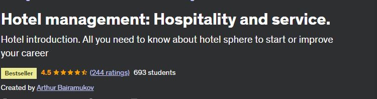 Hotel management: Hospitality and service.