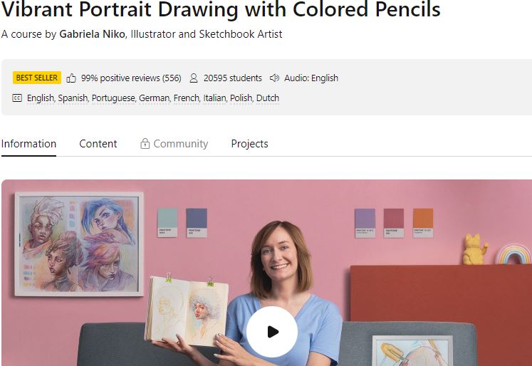 Vibrant Portrait Drawing with Colored Pencils