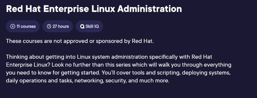 Red Hat Enterprise Linux Administration 