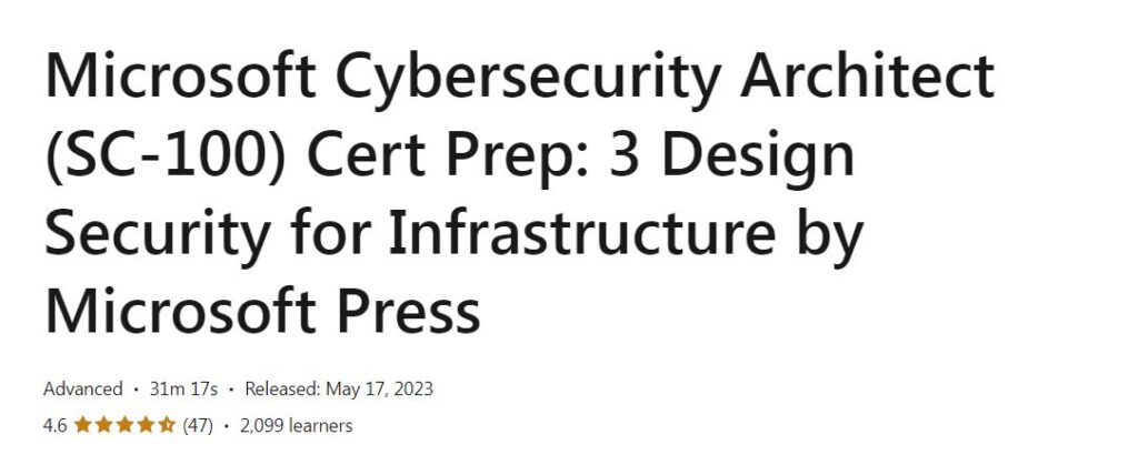Microsoft Cybersecurity Architect (SC-100) Cert Prep: 3 Design Security for Infrastructure by Microsoft Press