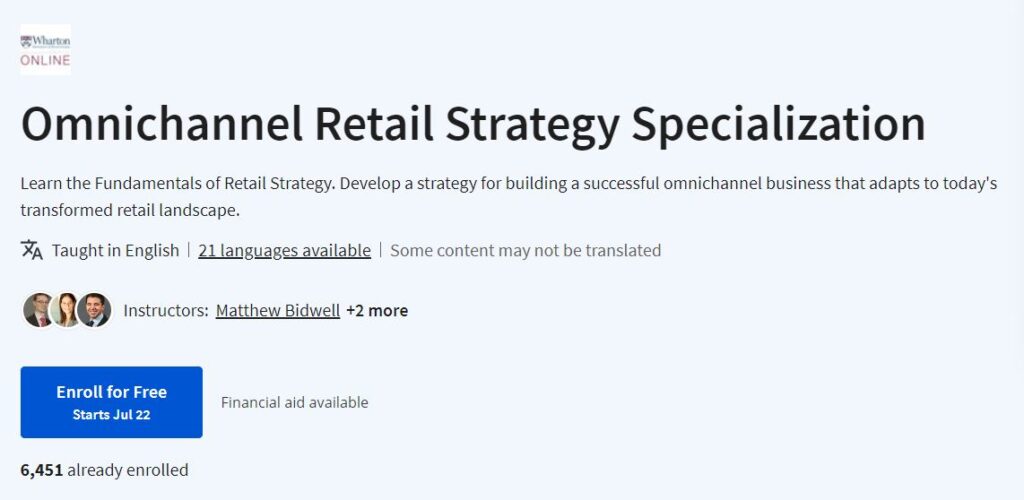 Omnichannel Retail Strategy Specialization